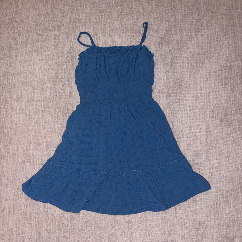 June & Hudson Blue Ruffle Dress